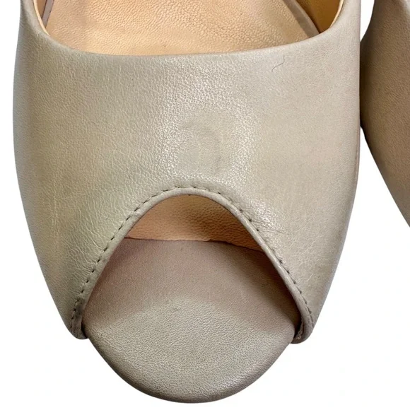 Cole Haan Leather Peep Toe Wedge Heels Size 9.5 - Picture 3 of 10